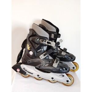 Bladerunner ABEC 1 Men Sz 10 Inline Skates Black Gray Yellow Wheels Rollerblades